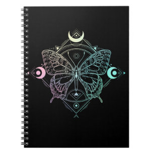 Pastel Gothic Moon Gothic Wicca Crescent Butterfly Notitieboek
