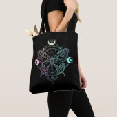 Pastel Gothic Moon Gothic Wicca Crescent Butterfly Tote Bag (Dichtbij)