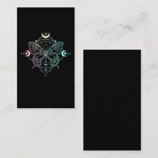 Pastel Gothic Moon Gothic Wicca Crescent Butterfly Visitekaartje (Voorkant / Achterkant)