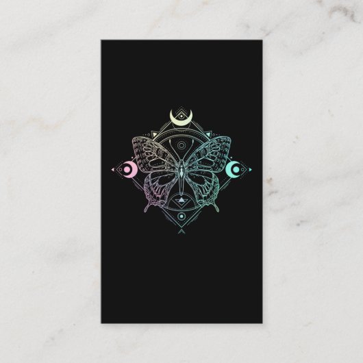 Pastel Gothic Moon Gothic Wicca Crescent Butterfly Visitekaartje (Voorkant)