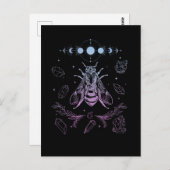 Pastel Gothic Moon Insect Gothic Wicca Crescent Be Briefkaart (Voorkant / Achterkant)