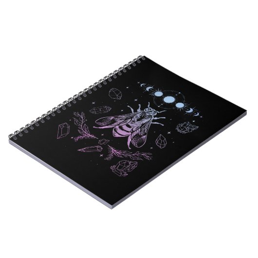 Pastel Gothic Moon Insect Gothic Wicca Crescent Be Notitieboek (Linkerzijde)