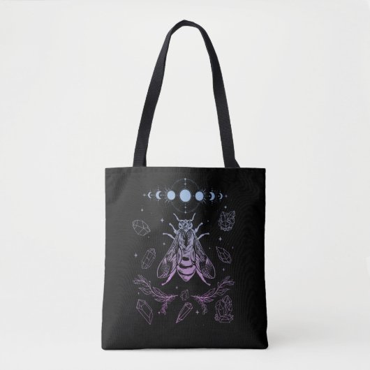 Pastel Gothic Moon Insect Gothic Wicca Crescent Be Tote Bag (Voorkant)