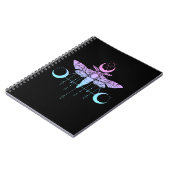 Pastel Gothic Moon Kawaii Aesthethetische Moth Notitieboek (Linkerzijde)