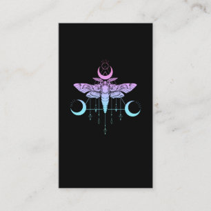 Pastel Gothic Moon Kawaii Aesthetische Moth Visitekaartje