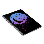 Pastel Gothic Moon Kawaii esthetische sterren Cres Notitieboek (Rechterzijde)