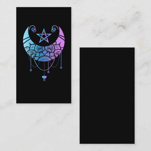 Pastel Gothic Moon Satan Crescent Witchy Visitekaartje (Voorkant / Achterkant)