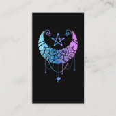 Pastel Gothic Moon Satan Crescent Witchy Visitekaartje (Voorkant)