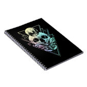 Pastel Gothic Moon Skull Gothic Wicca Crescent Mot Notitieboek (Rechterzijde)