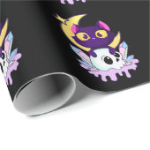 Pastel Gothic Moon Wiccan Animal Cat Skull Cadeaupapier (Rol Hoek)