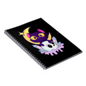 Pastel Gothic Moon Wiccan Animal Cat Skull Notitieboek (Rechterzijde)
