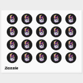 Pastel Gothic Moon Wiccan Animal Cat Skull Ronde Sticker (Vel)