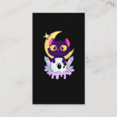 Pastel Gothic Moon Wiccan Animal Cat Skull Visitekaartje (Voorkant)