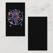 Pastel Gothic Moon Wiccan Animal Cat Visitekaartje (Voorkant / Achterkant)