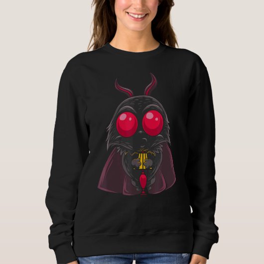 Pastel Gothic Mothman Lamp Folklore Cryptid Creepy Trui (Voorkant)