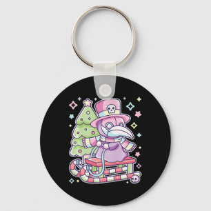 Pastel Gothic Pest Doctor Kerst Halloween Ontmoet Sleutelhanger