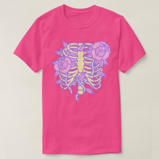 Pastel Gothic Rib Cage Creepy Cute Soft Grunge Kaw T-shirt (Design voorkant)