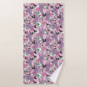 Pastel Gothic Rockabilly Spooky Bunny Bad Handdoek
