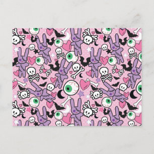 Pastel Gothic Rockabilly Spooky Bunny Briefkaart