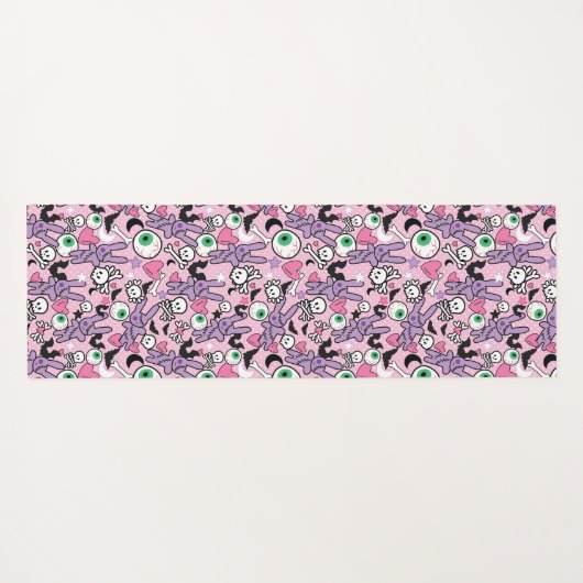 Pastel Gothic Rockabilly Spooky Bunny Yogamat (Achterkant (horizontaal))