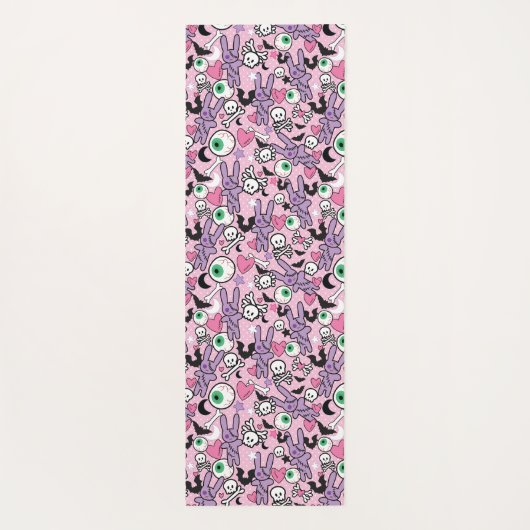 Pastel Gothic Rockabilly Spooky Bunny Yogamat (Achterkant)