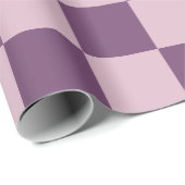 Pastel Gothic Roze en Paarse Checkers Cadeaupapier (Rol Hoek)