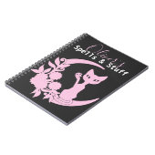 Pastel Gothic Roze Halve Maan Kitty Cat Spell Notitieboek (Linkerzijde)