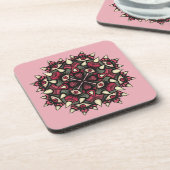 Pastel gothic roze horror circus bier onderzetter (Linkerzijde)