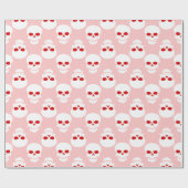 Pastel gothic roze rood Halloween schedel skelet Cadeaupapier (Vlak)