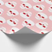Pastel gothic roze rood Halloween schedel skelet Cadeaupapier (Hoek)