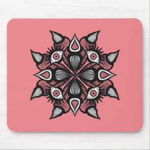 Pastel gothic roze, roze monster heks muismat