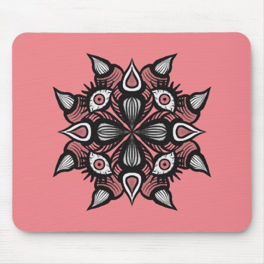 Pastel gothic roze, roze monster heks muismat (Voorkant)