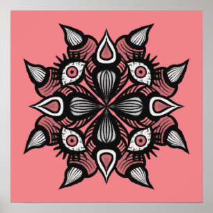 Pastel gothic roze, roze monster heks poster