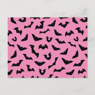 Pastel gothic roze vleermuizen halloween briefkaart