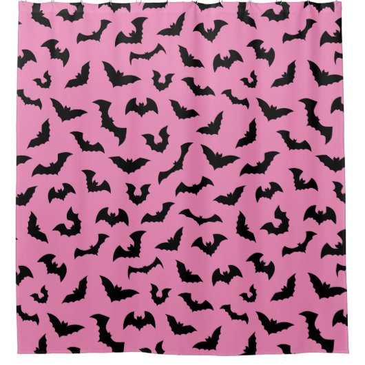 Pastel gothic roze vleermuizen halloween douchegordijn (Voorkant)