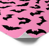 Pastel gothic roze vleermuizen halloween poster (Hoek)