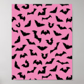 Pastel gothic roze vleermuizen halloween poster (Voorkant)
