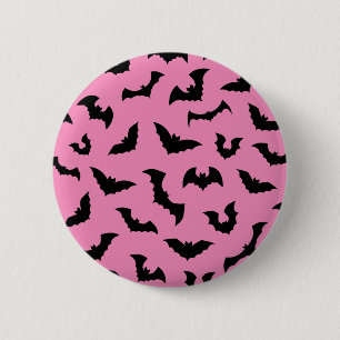 Pastel gothic roze vleermuizen halloween ronde button 5,7 cm