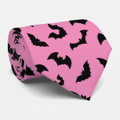 Pastel gothic roze vleermuizen halloween stropdas (Opgerold)