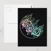 Pastel Gothic Rozen Moon Gothic Crescent Flowers Briefkaart (Voorkant / Achterkant)