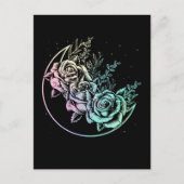 Pastel Gothic Rozen Moon Gothic Crescent Flowers Briefkaart (Voorkant)