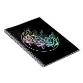 Pastel Gothic Rozen Moon Gothic Crescent Flowers Notitieboek (Rechterzijde)
