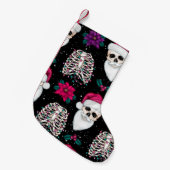Pastel Gothic Santa Skull Kleine Kerstsok (Voorkant (Hangend))