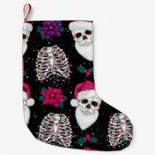 Pastel Gothic Santa Skull Kleine Kerstsok (Voorkant)