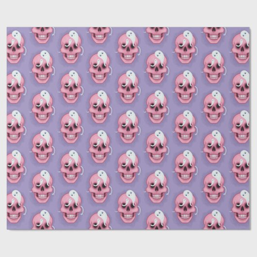 Pastel gothic schedel cadeaupapier (Vlak)