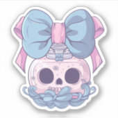Pastel Gothic schedel parfum Sticker (Voorkant)