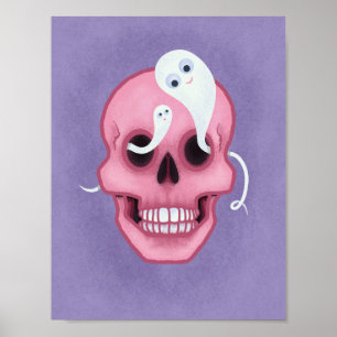 Pastel gothic schedel poster