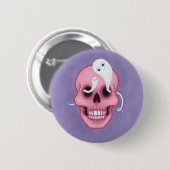 Pastel gothic schedel ronde button 5,7 cm (Voorkant /achterkant)