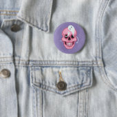 Pastel gothic schedel ronde button 5,7 cm (In situ)