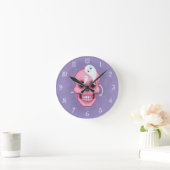 Pastel gothic schedel ronde klok (Huis)